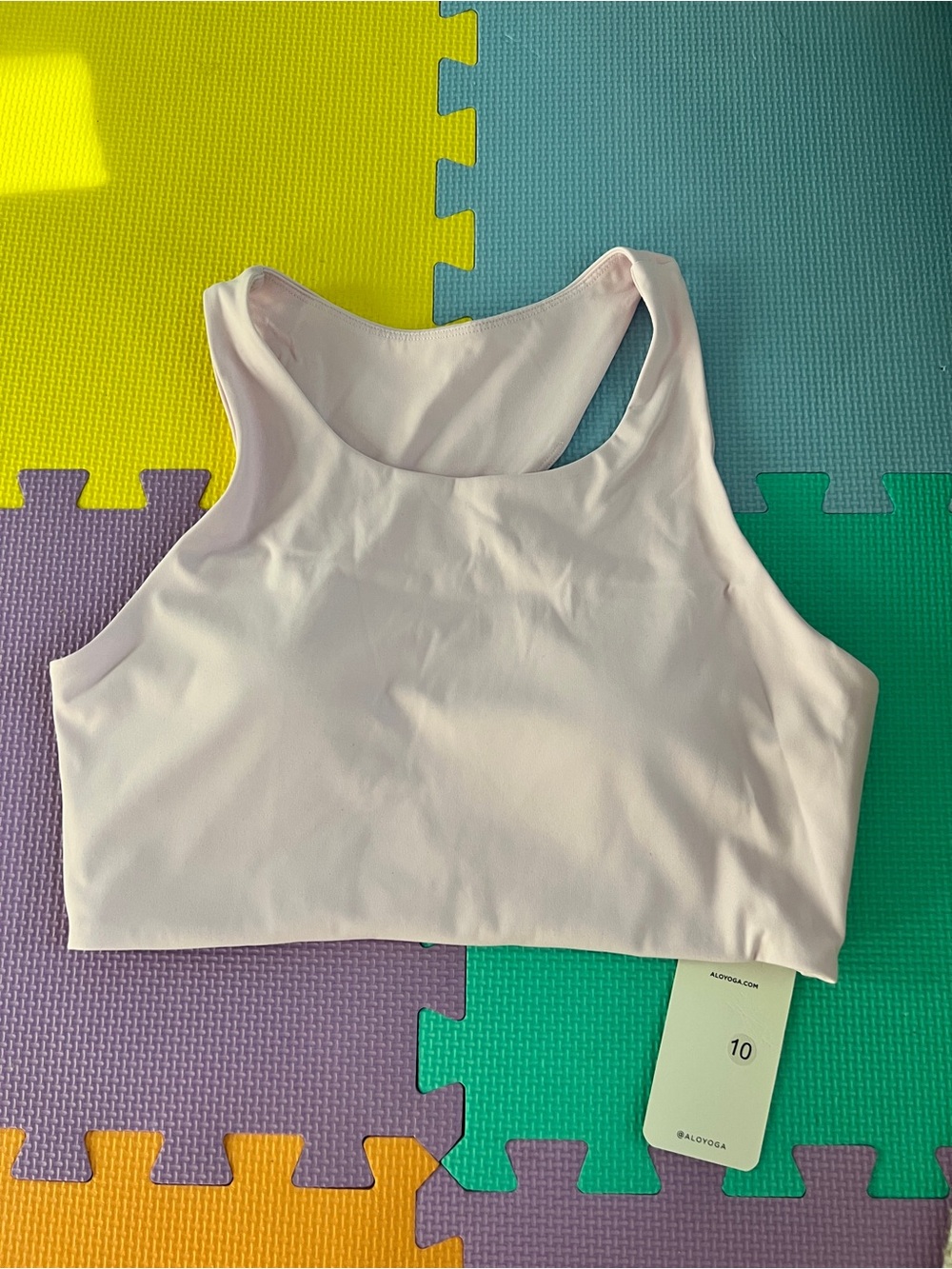 ALO Yoga Light Pink Racerback Crop Bodysuit